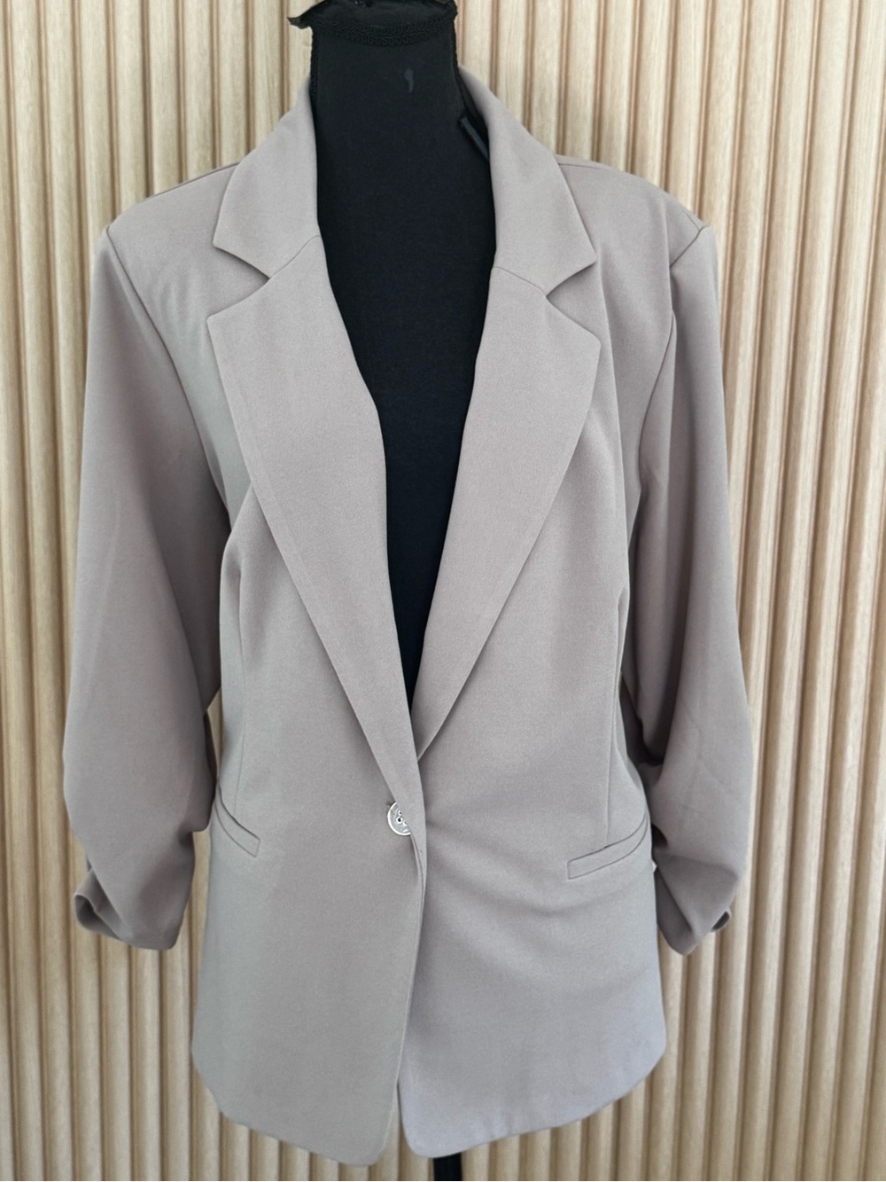 NEW YORK CLOTHING COMPANY Women's New Taupe Single-Button Blazer Jacket Size 2X